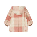 Dirkje Girls Plaid Teddy Hooded Jacket - Pink