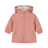 Dirkje Girls Quilted Flower Puffer Jacket - Pink