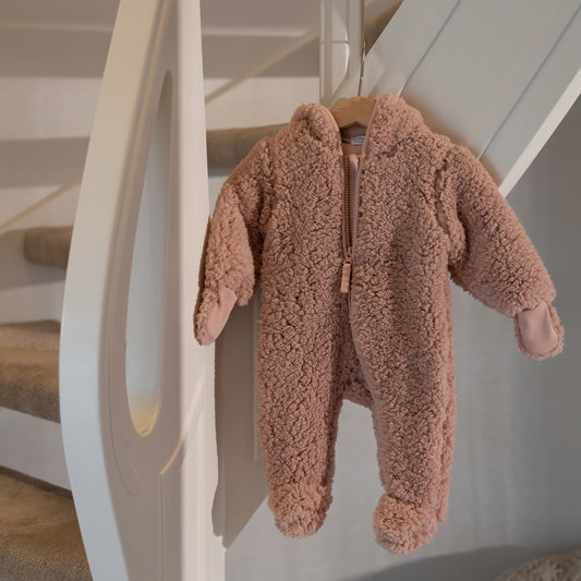 Dirkje Baby Girls Teddy Bear Snowsuit - Light Mauve