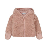 Dirkje Girls Teddy Bear Hooded Jacket - Light Mauve