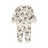 Dirkje Girls 2-Piece Bunny Print Sweatshirt & Joggers Set - Off White