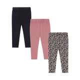 Dirkje Girls Leggings 3-Pack - Navy, Pink & Floral