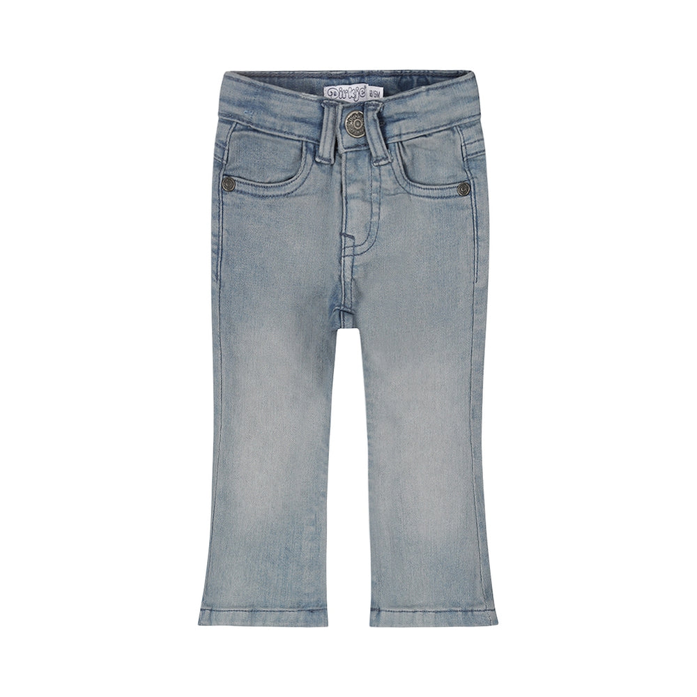 Dirkje Girls Flared Jeans - Light Blue Denim