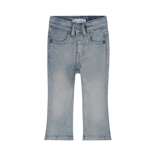 Dirkje Girls Flared Jeans - Light Blue Denim