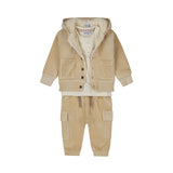 Dirkje Baby Boys 3-Piece Corduroy Set - Hooded Jacket, Tee & Cargo Trousers