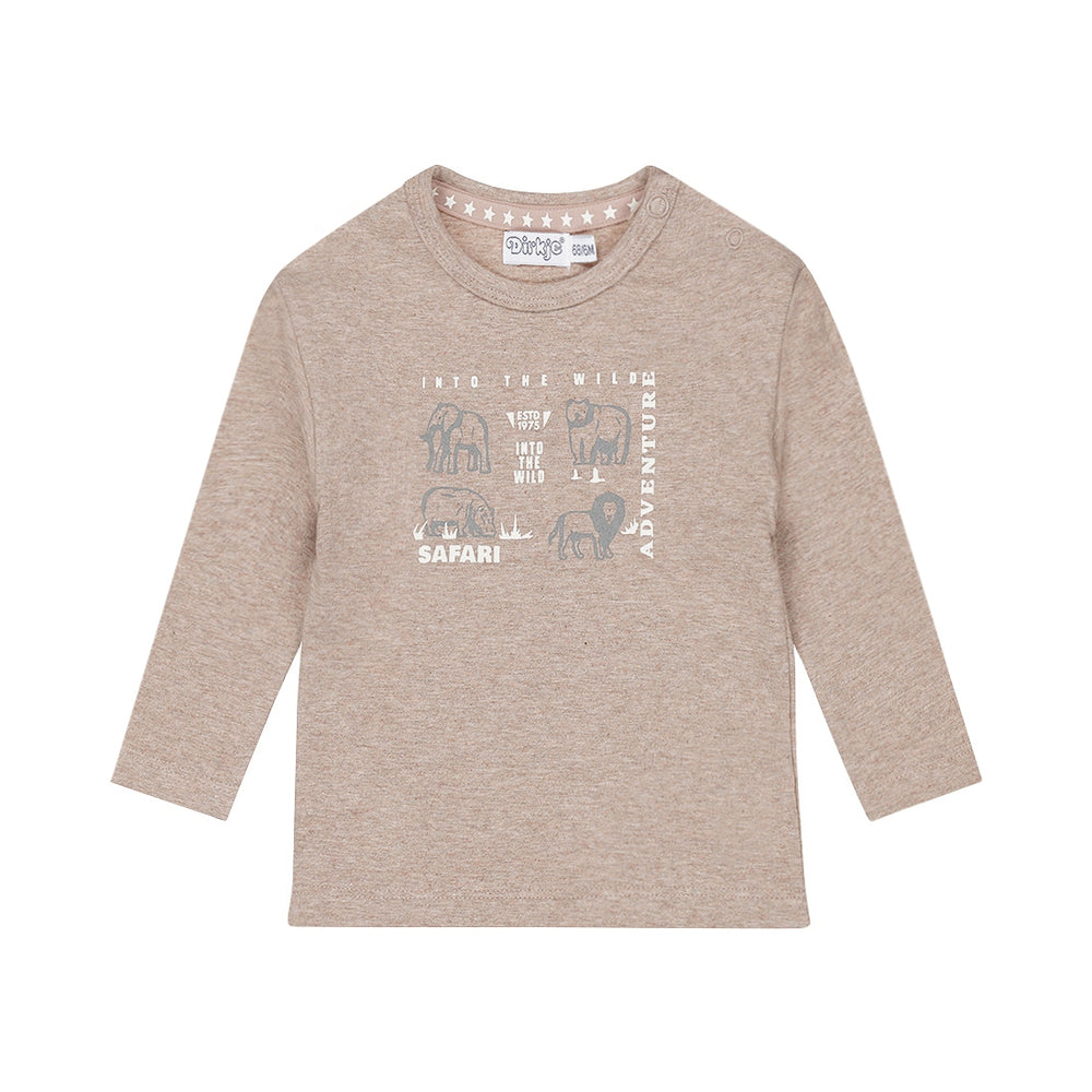 Dirkje Boys' Faded Brown Long-Sleeve T-Shirt