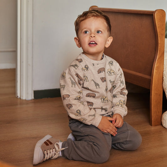 Dirkje Boys' Loose-Fit Sweater - Pebble