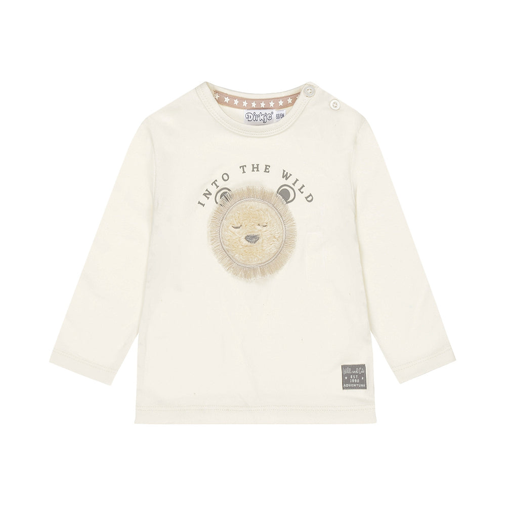 Dirkje Boys' Long-Sleeve Cotton-Rich T-Shirt - Off White