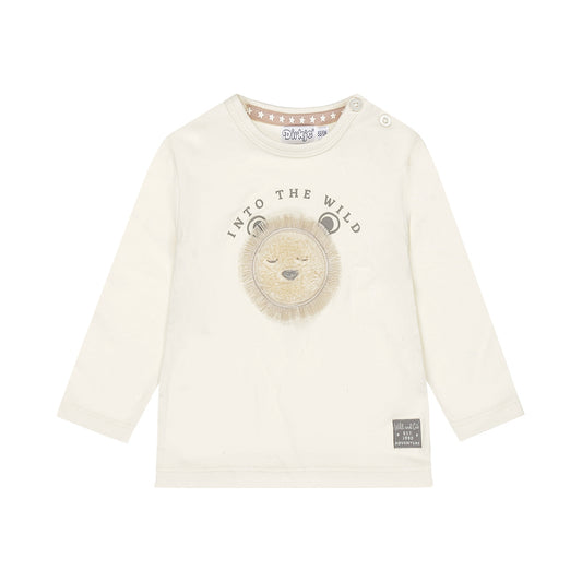 Dirkje Boys' Long-Sleeve Cotton-Rich T-Shirt - Off White