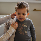 Dirkje Boys' Long-Sleeve Cotton-Rich T-Shirt - Grey