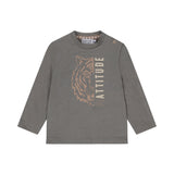 Dirkje Boys' Long-Sleeve Cotton-Rich T-Shirt - Grey