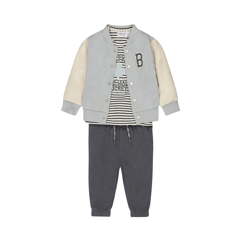 Dirkje Baby Boys' 3-Piece Cardigan Set - Faded Blue