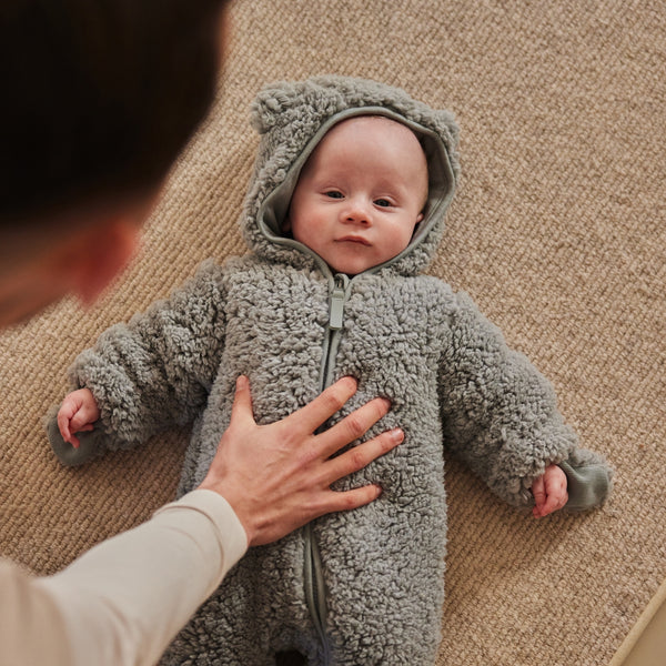 Baby Boys Padded One-Piece Suit – Faded Blue