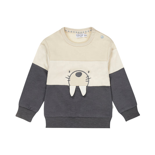 Boys Cotton-Blend Sweater – Navy