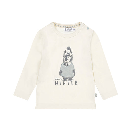 Boys Cotton-Blend Long-Sleeve T-Shirt – Off White