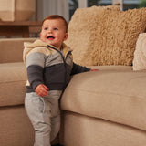 Boys Cotton-Blend Outdoor Cardigan – Pebble