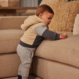Boys Cotton-Blend Outdoor Cardigan – Pebble
