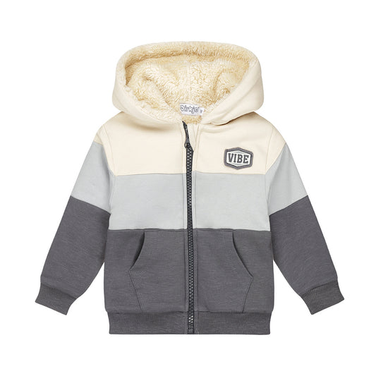Boys Cotton-Blend Outdoor Cardigan – Pebble