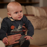 Boys Wildland Graphic Cotton Sweater – Navy