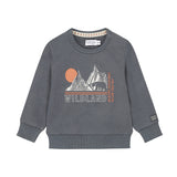 Boys Wildland Graphic Cotton Sweater – Navy