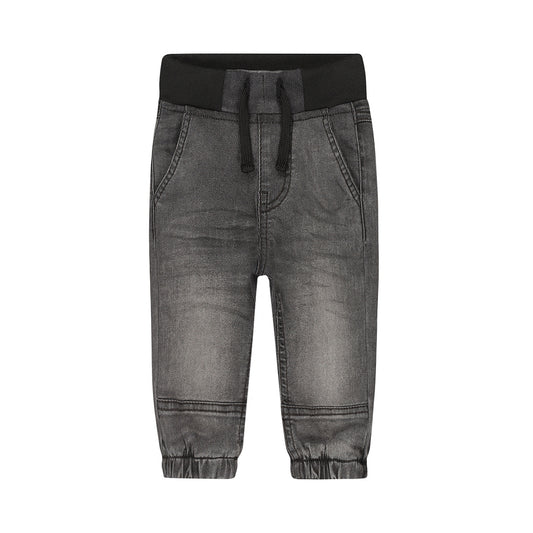 Boys Cotton-Blend Jogger Jeans – Black