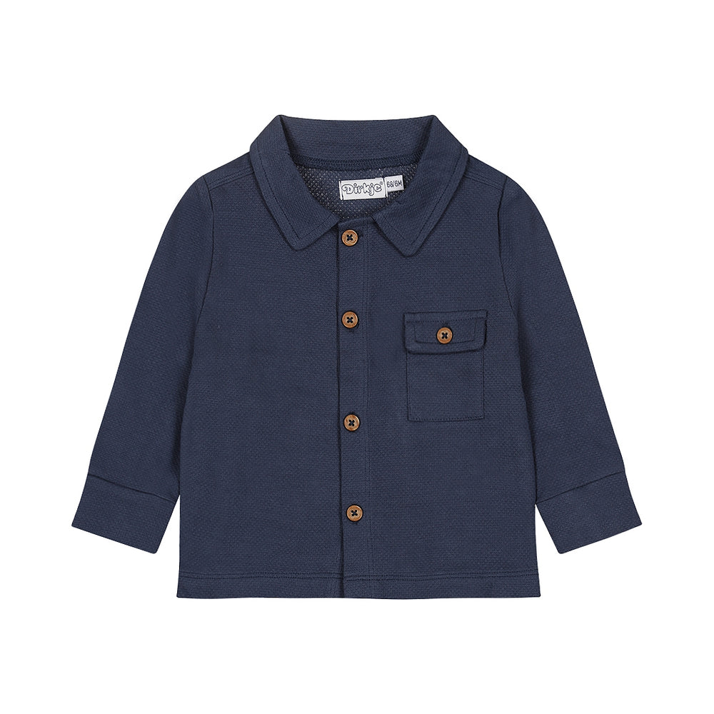 Boys Cotton Long-Sleeve Shirt – Navy