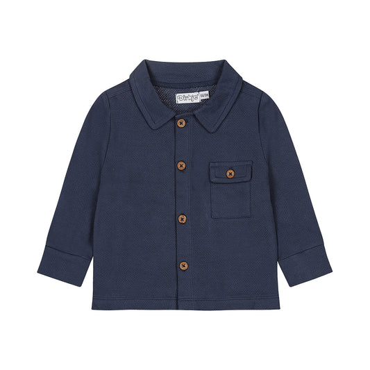 Boys Cotton Long-Sleeve Shirt – Navy