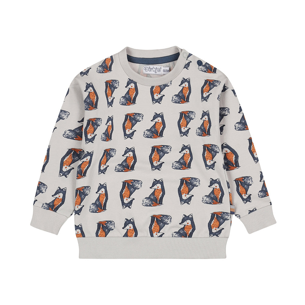 Boys Drop-Shoulder Sweater – Light Grey