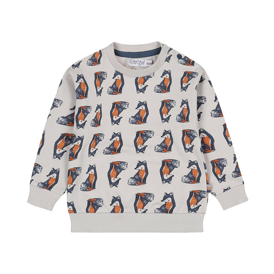 Boys Drop-Shoulder Sweater – Light Grey