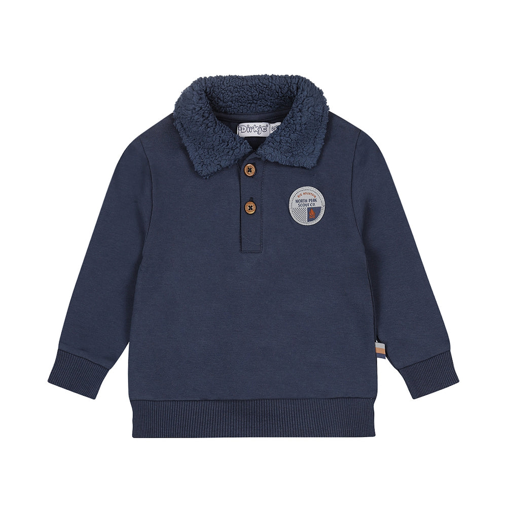 Boys Cotton-Blend Sweater – Navy