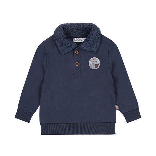 Boys Cotton-Blend Sweater – Navy