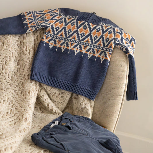 Boys Cotton Trousers – Navy