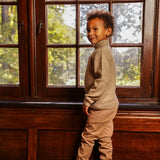 Boys Roll-Neck Sweater – Dark Sand