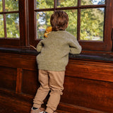 Boys Collared Sweater – Dusty Green