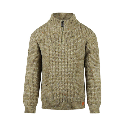 Boys Collared Sweater – Dusty Green
