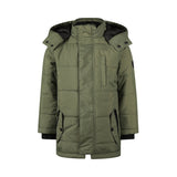 Boys Water-Repellent Parka Jacket – Army Green