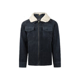 Boys Zip-Up Long-Sleeve Shirt – Steel Blue