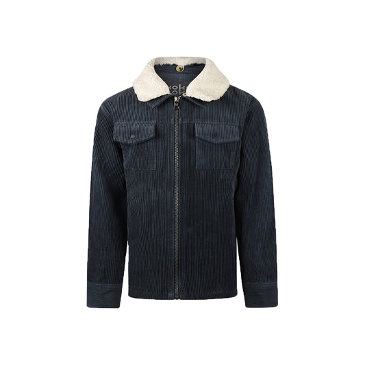Boys Zip-Up Long-Sleeve Shirt – Steel Blue