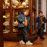 Boys Water-Repellent Parka Jacket – Steel Blue