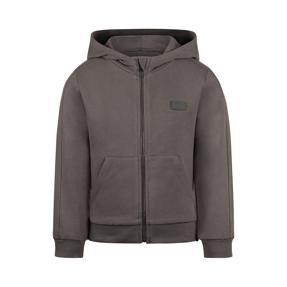 Girls Hooded Cardigan – Mid Grey