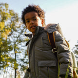Boys Water-Repellent Parka Jacket – Mid Grey