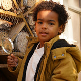 Boys Water-Repellent Parka Jacket – Mustard