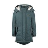 Kids Water-Repellent Parka Jacket – Steel Blue