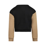 Kids Loose-Fit Cropped Sweater – Faded Black