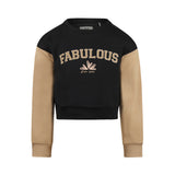 Kids Loose-Fit Cropped Sweater – Faded Black