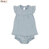 Kids 2-Piece Set Short Sleeve — Blue Jeans