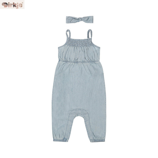 Kids Jumpsuit with Headband — Blue Jeans