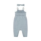 Kids Jumpsuit with Headband — Blue Jeans