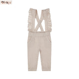 Kids Trousers with Suspenders — Brown