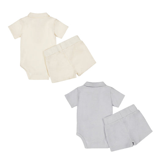 2-Pack Baby Bodysuit Set Short Sleeve — Light Blue